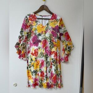 Calvin Klein Pink and Red Floral Dress